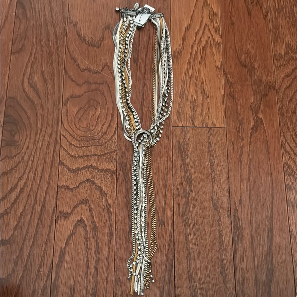 Elegant Silver and Gold Multi-Strand Necklace